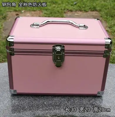 30cm Профессиональный алюминий сплава органайзер для косметики розовый макияж с изображением бабочки чехол Красота косметическая сумка многоуровневый Блокируемая коробка для ювелирных изделий - Цвет: 30cm