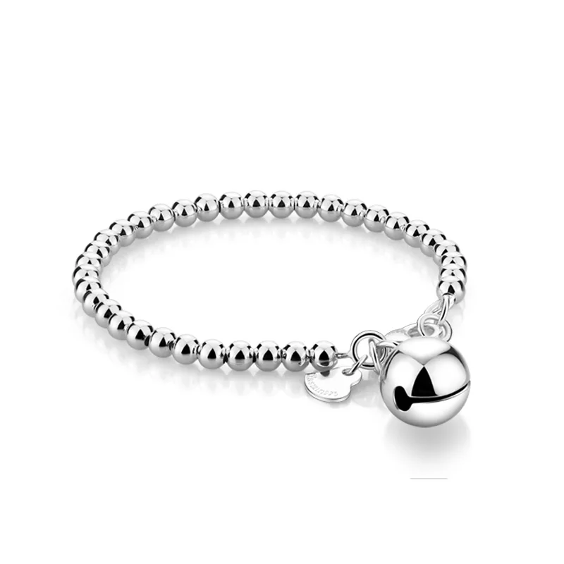 Женский браслет из серебра 100% пробы с Шармами Серебряные украшения|solid silver