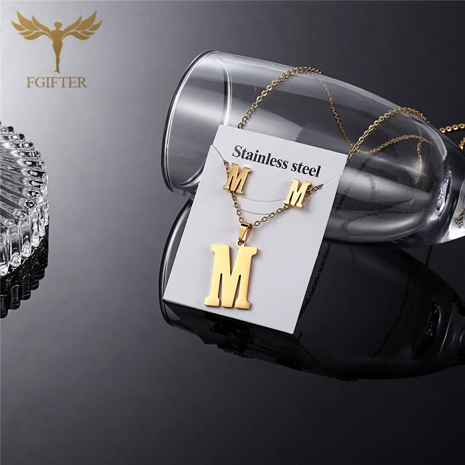 Детский Комплект украшений из нержавеющей стали классическое ожерелье и серьги