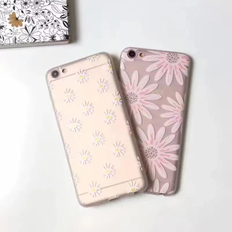 Защита от солнца цветок мягкий чехол для OPPO R9 R9S плюс свежие хризантемы узор R11