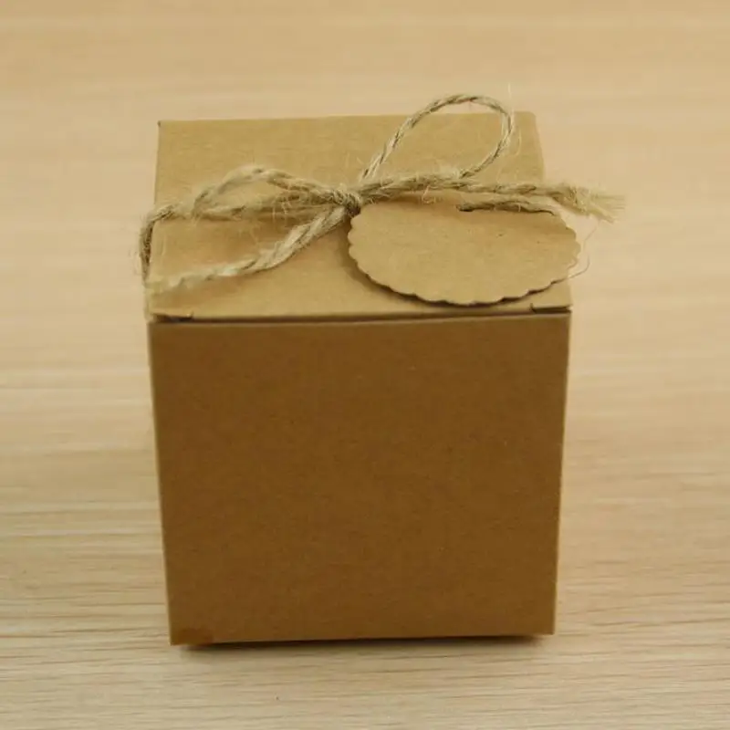 100 шт. Квадратные картонные коробки для конфет в стиле ретро квадратная