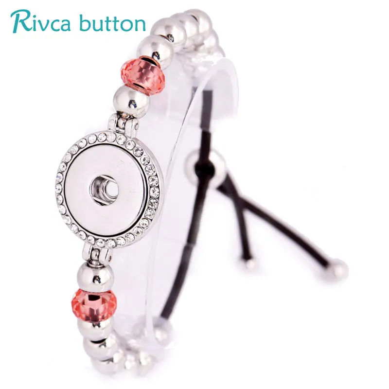 Rivca оснастка Кнопка ювелирный Регулируемый браслет 18 мм металлическая талисманы