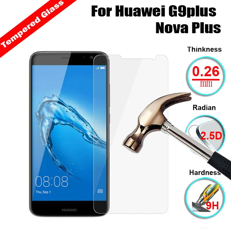 Ультрапрозрачное закаленное стекло XSKEMP для Huawei G9 plus Nova Plus 2.5D 9H 0 3 мм