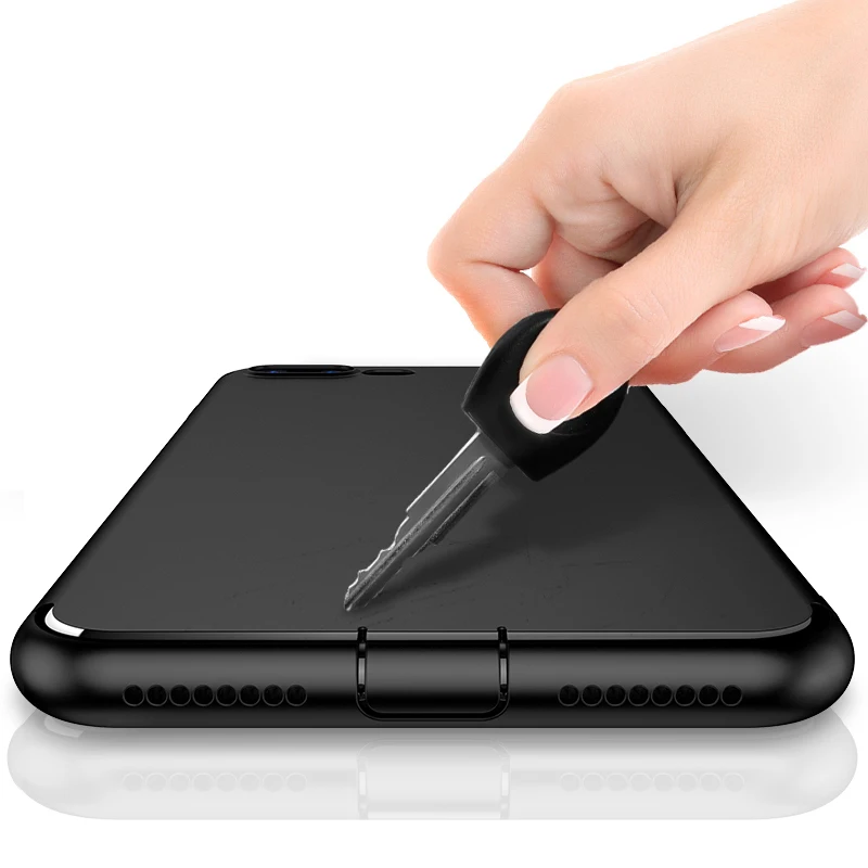 Ультра тонкий мягкий силиконовый чехол из ТПУ для iPhone 7 6 6S Plus 5 5S 5SE 360 Полный чехол матовый черный силиконовый чехол для мобильного телефона s