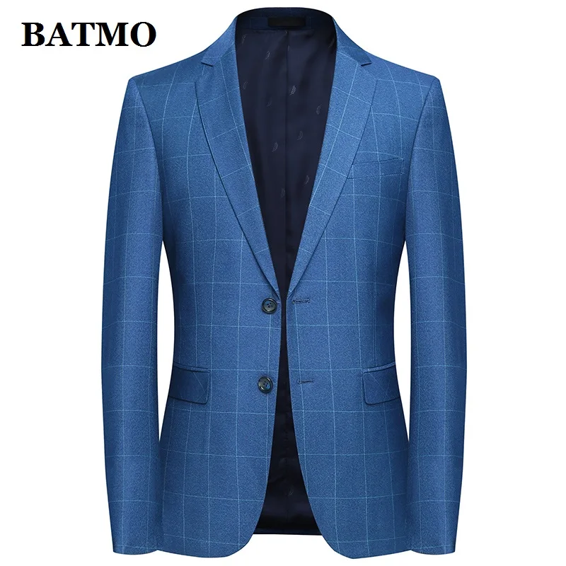Мужской Блейзер Batmo повседневный клетчатый большого размера на весну 9802