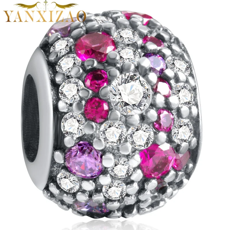 YANXIZAO Gypsophila для изготовления украшений вручную цветы Diy Бусины Подходят Pulseira Pandora Браслет Подвески Серебро 925 Berloque - Цвет: w466