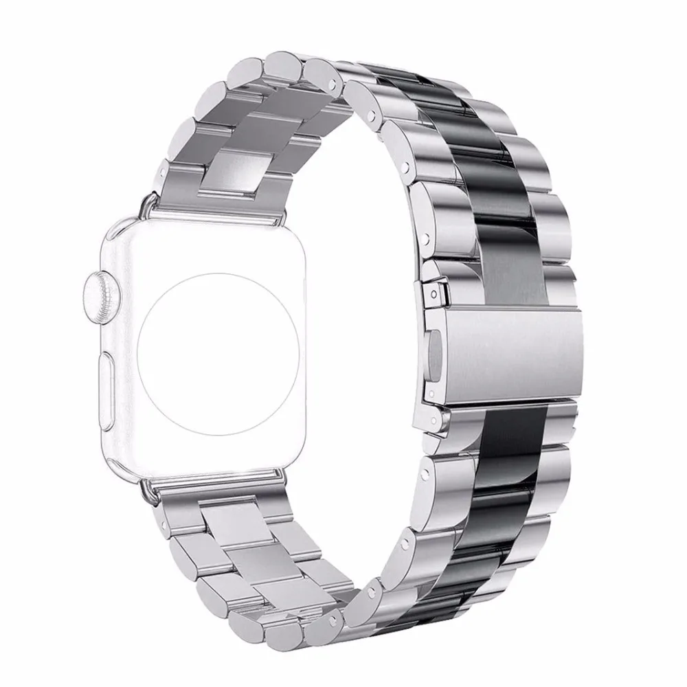 For Apple Watch Band 42mm 38mm for iWatch Business Black Gold Stainless Steel Bracelet Buckle Strap Clip Adapter | Наручные часы