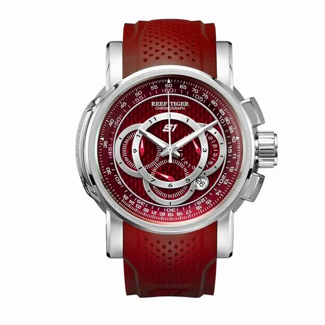 Reef Tiger Aurora Serier RGA3063 мужские многофункциональные спортивные водонепроницаемые кварцевые наручные часы с хронографом - Цвет: P10