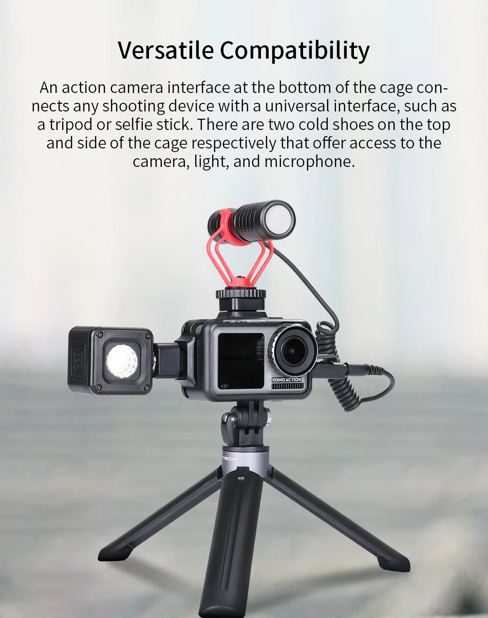PGYTECH OSMO ACTION DJI Osmo Action Sports camera чехол Чехол Корпус штатив мини селфи палка микрофон светодиодный светильник аксессуары