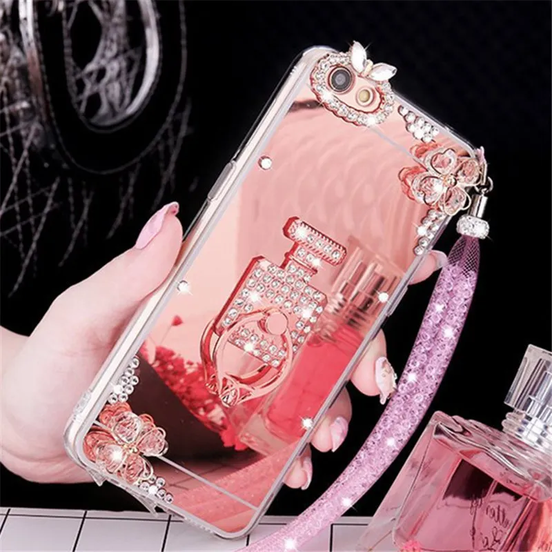Для samsung J3 J5 J7 2016 2017 Prime J4 J6 Кристалл Rhinestone gemstone зеркальный чехол для задней панели