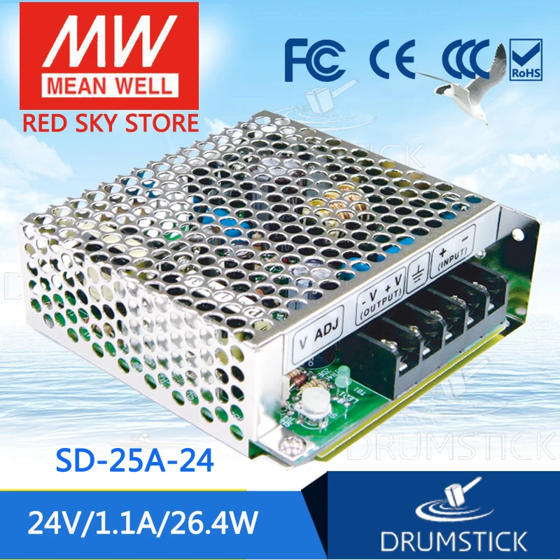 MEAN WELL SD 25A 24 24V 1.1A meanwell 25 26 4 W одиночный выход DC конвертер|converter|24v converterconverter dc-dc |