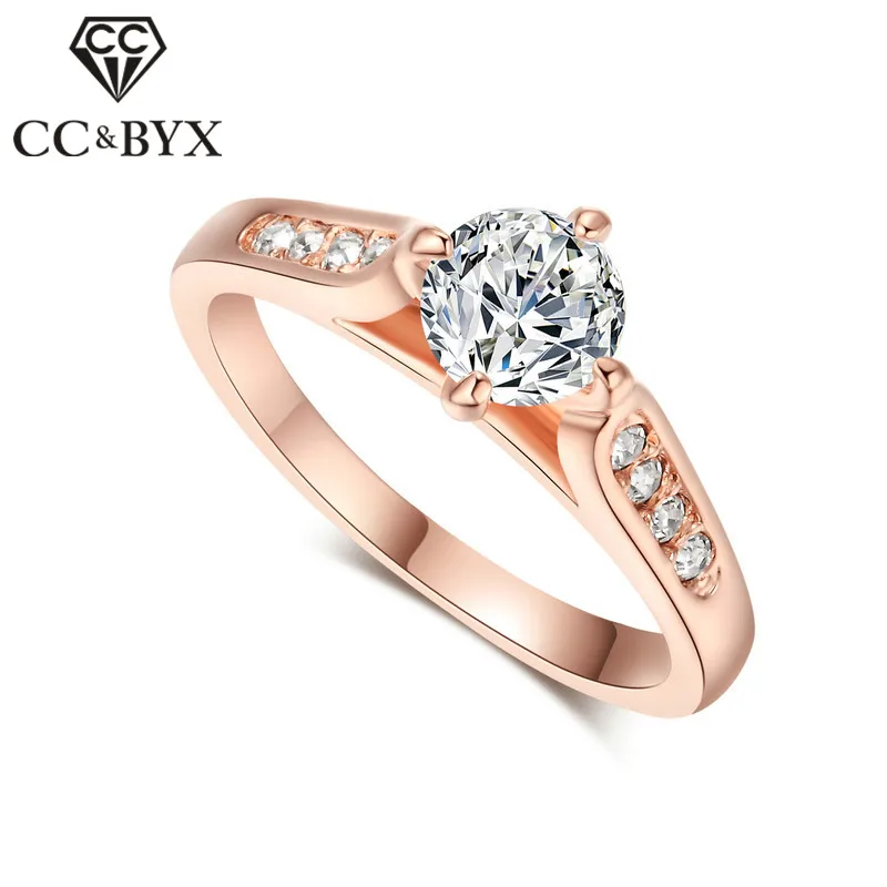 CC ювелирные изделия модные кольца для женщин цвета розового золота CZ