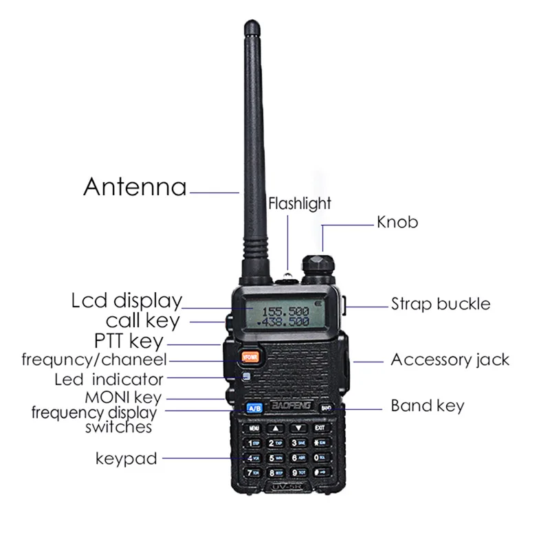 Портативная рация baofeng uv 5r talkie 2 шт. портативная uv5r телескопическая домофон