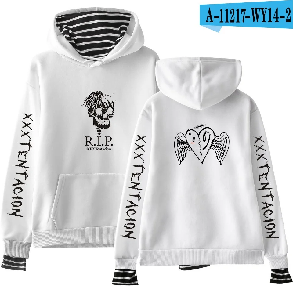 WEJNXIN хип хоп RIP XXXTentacion поддельные из двух частей толстовки для мужчин/женщин Jahseh Dwayne Onfroy Revenge пуловер Толстовка Sudadera - Цвет: White1