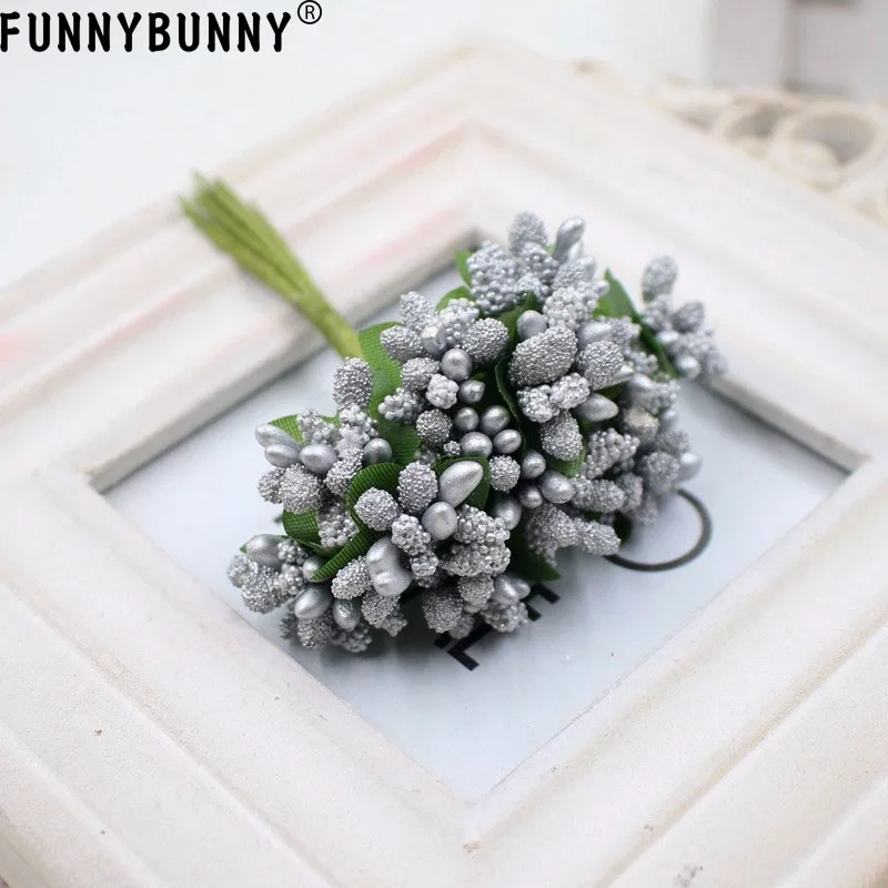 FUNNYBUNNY 12 шт Многоцветный Скрапбукинг цветочные бутоны букет стемен Свадебная