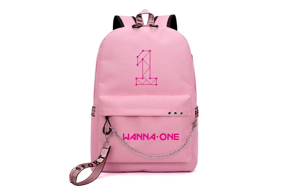 Monsta X Wanna One Jisoo Lisa корейский стиль рюкзак школьные сумки Mochila дорожные сумки для ноутбука с цепочкой USB порт для наушников - Цвет: Style 8