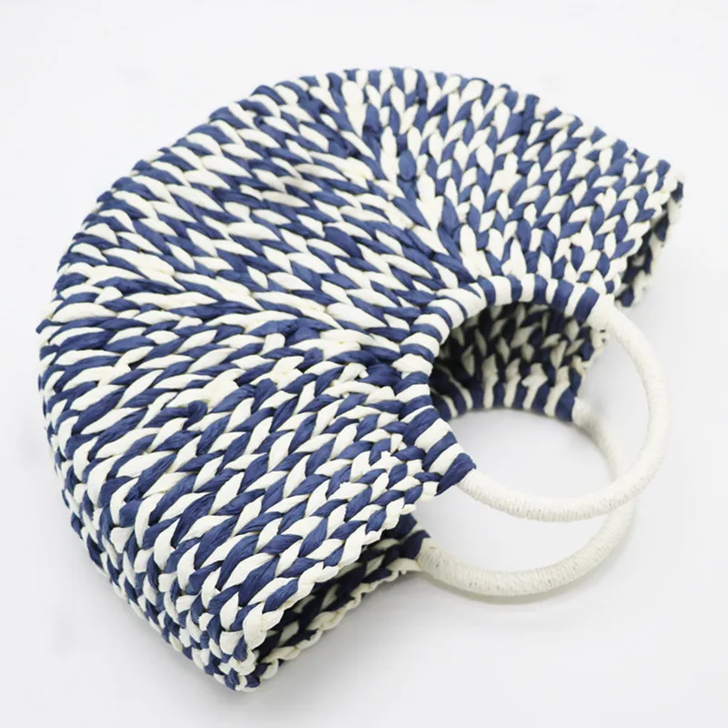 Женская соломенная сумка с помпоном летняя пляжная плетеная Сумка ручной работы