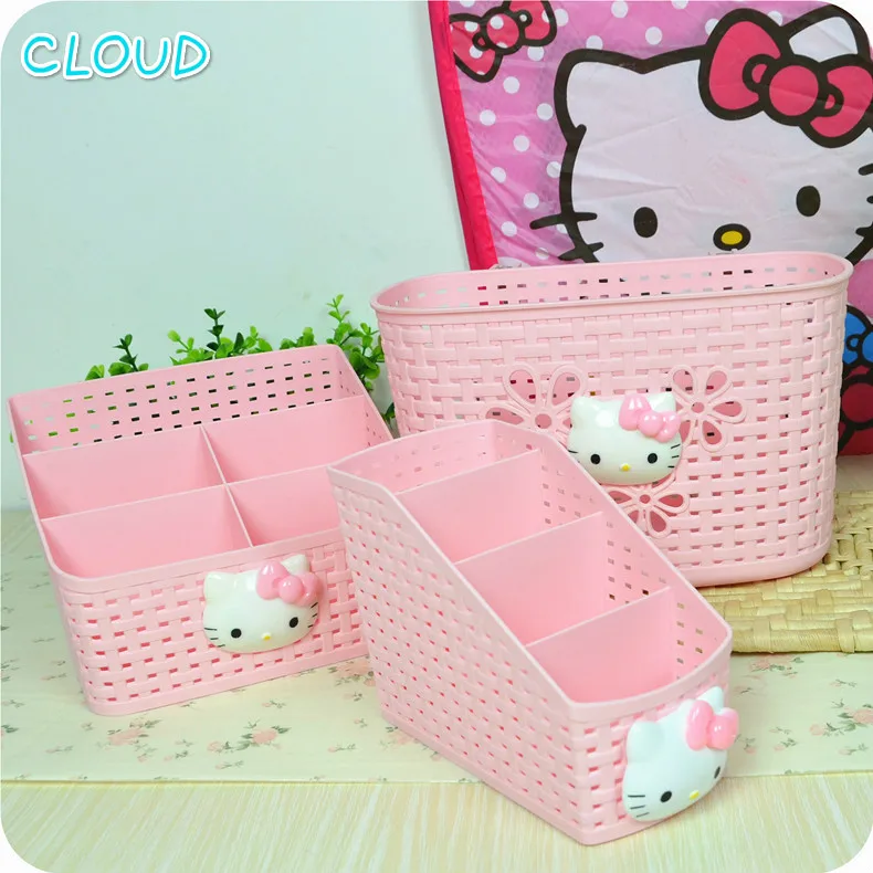 Многофункциональные Офисные Настольные Ящики для хранения с милым Hello Kitty