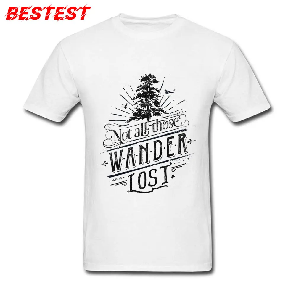 Футболка Wander Lost мужская повседневная белая футболка хлопковая одежда с вырезом