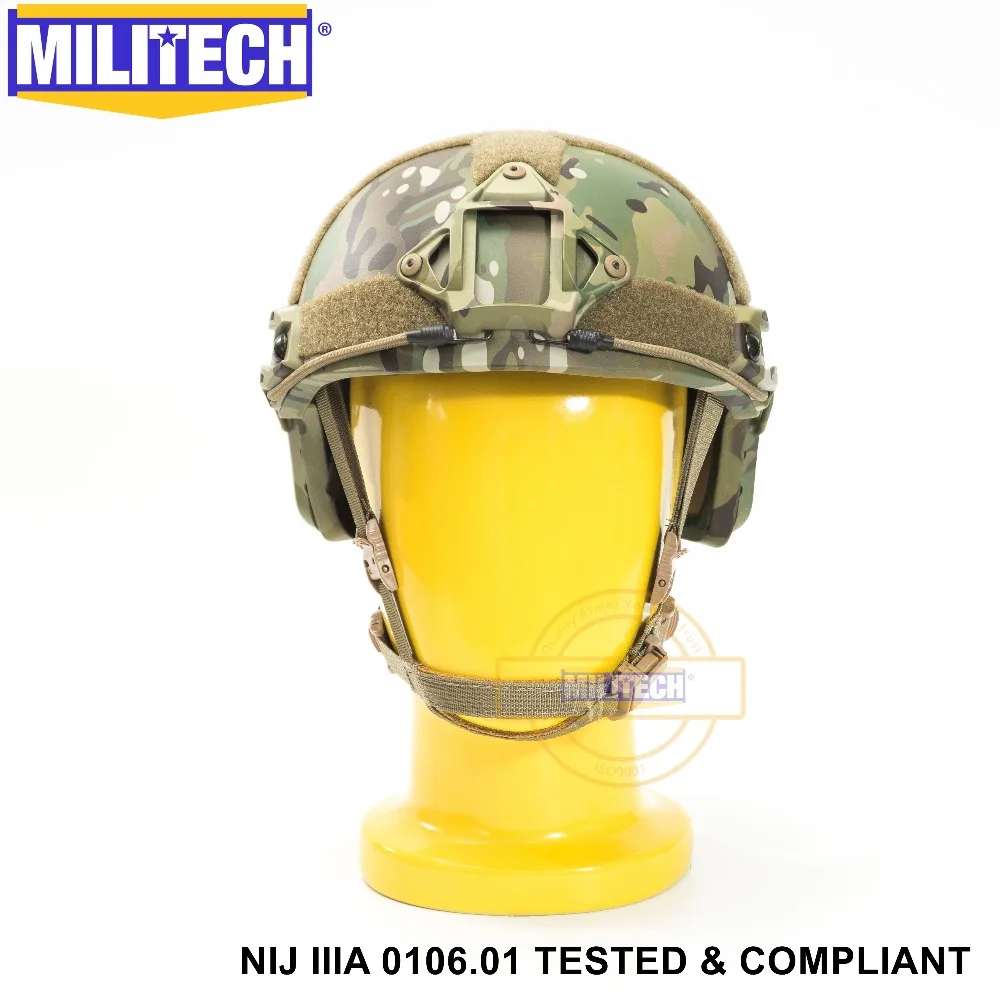 ISO Certified MILITECH MC NIJ Level IIIA 3A FAST OCC Liner High XP Cut Bulletproof Aramid Ballistic Helmet With 5 Years Warranty