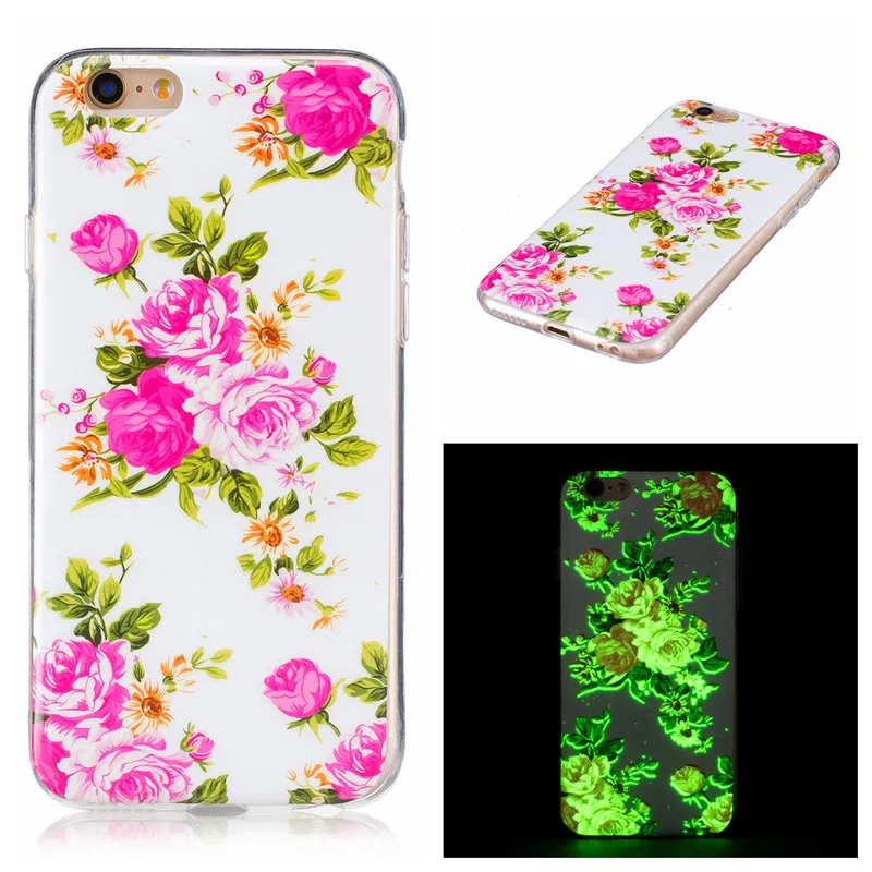 Чехол для iPhone5 5S 5SE SE светящийся чехол с рисунком животных цветов аниме