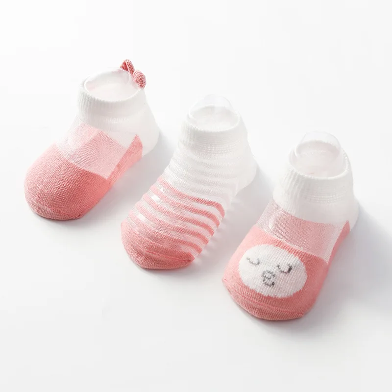 

2020 Summer Children's Socks Cotton Newborn Mesh Socks Thin Baby Boat Socks Baby Socks 3 Pcs/lot
