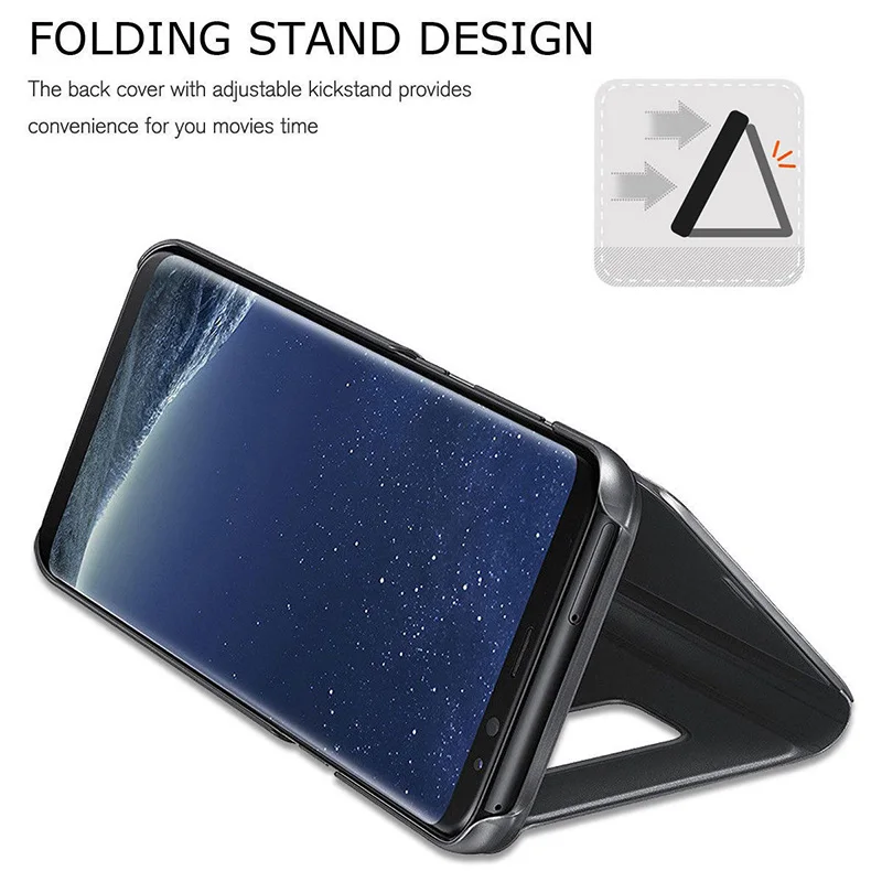 Умный зеркальный флип чехол для Samsung Galaxy S8 A5 A8 J5 J7 J4 J6 J8 2018 S9 Plus S7 Edge S6 Note 8 9 5 4 A3 J3 2017