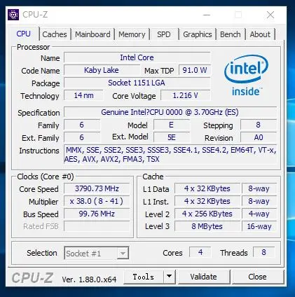 Четырехъядерный процессор Intel Core i7-7700K ES i7 7700K ES QKYP 3,7 GHz 8M 91W LGA 1151