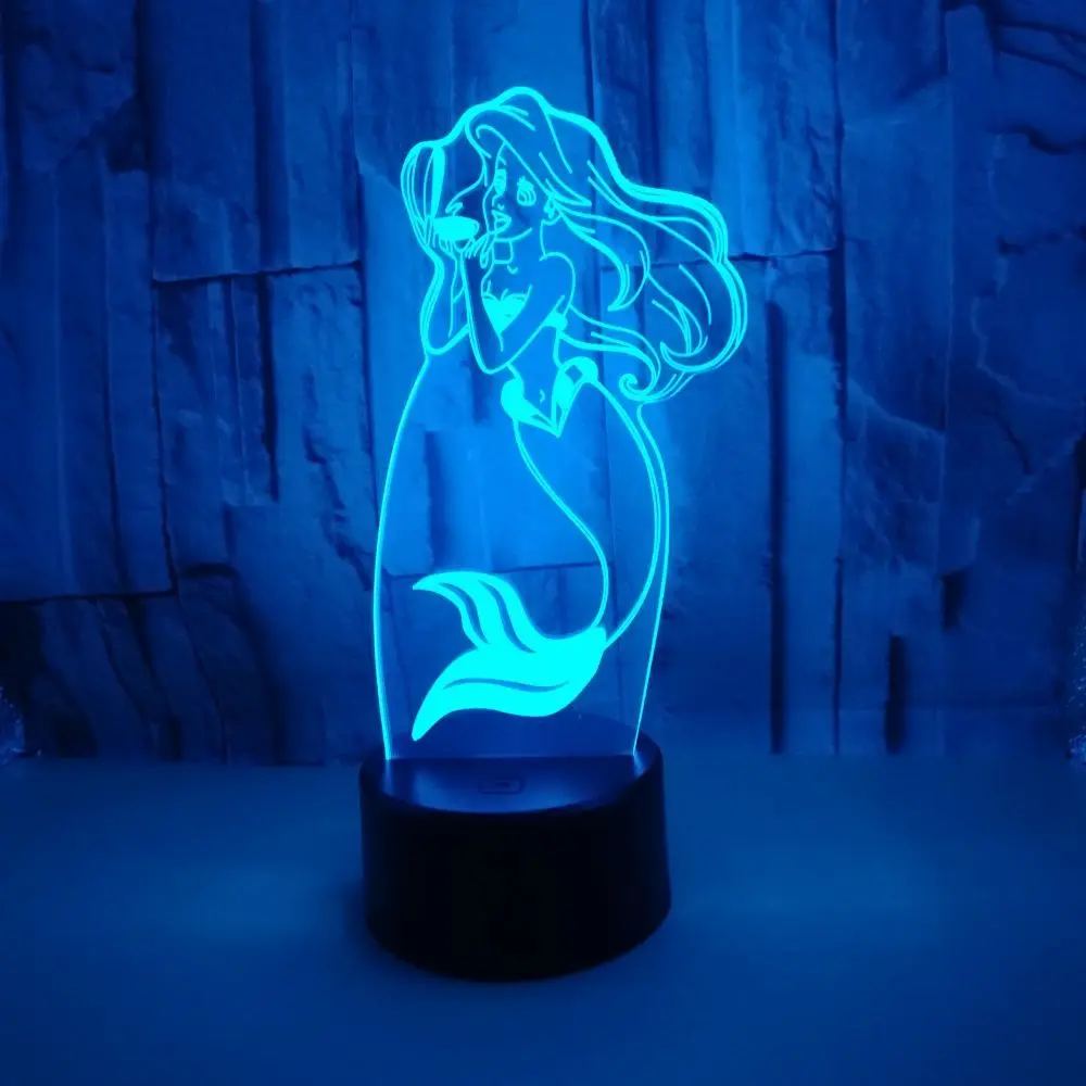 3d ночные настольные лампы для гостиной красочная настольная лампа русалки
