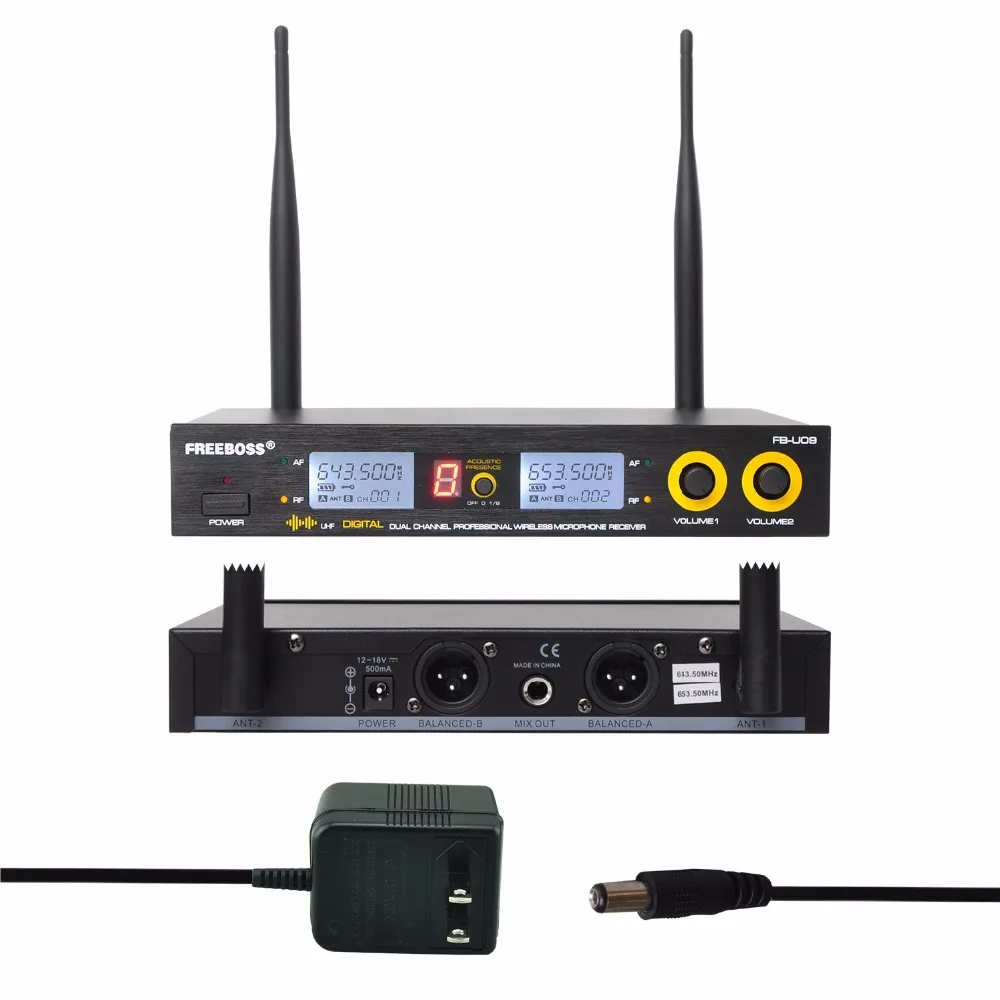 FB U09H двухсторонний передатчик цифровой UHF беспроводной микрофон с ручкой +