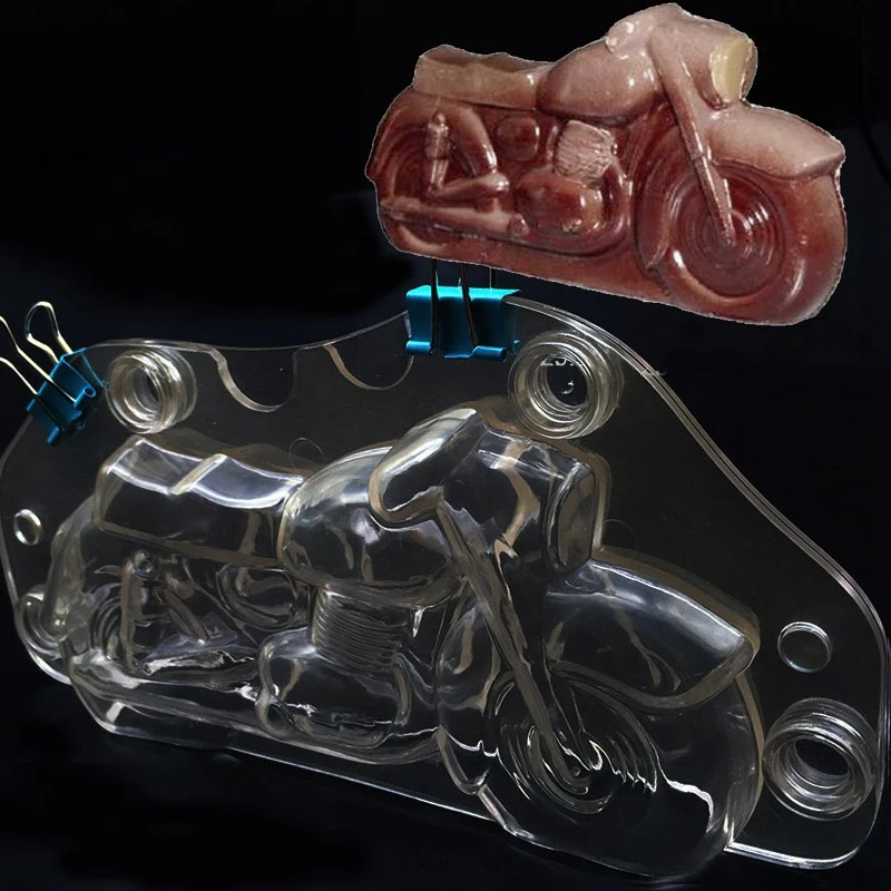 3D пластиковая мотоциклетная форма для шоколада Сделай Сам ручной работы торт авто велосипед шоколадный инструмент инструменты для украшения торта формы