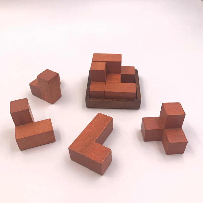 Новый дизайн IQ Brain Teaser 3D деревянные блокирующие Burr Пазлы игра игрушечная клетка