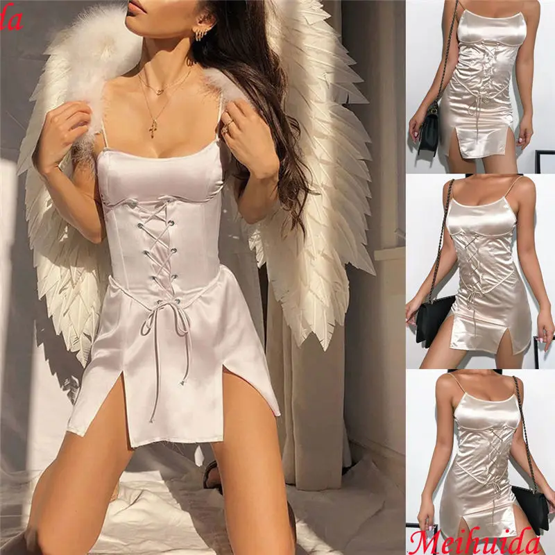 Meihuida Sexy Women Sleeveless Bandage Bodycon Dresses Fashion Party Leisure Female Girls Club Mini Dress Dropship | Женская одежда