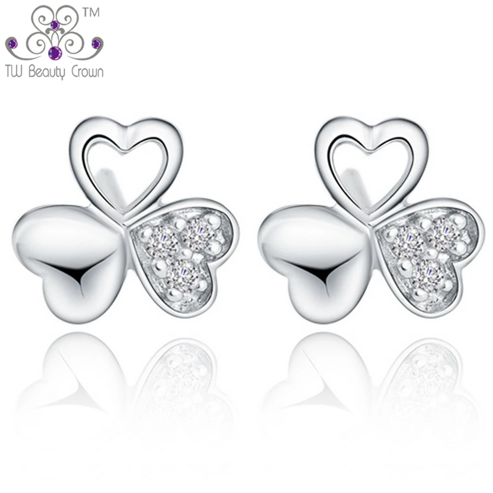 Женские серьги-гвоздики из серебра 100% пробы с фианитом | Украшения и аксессуары