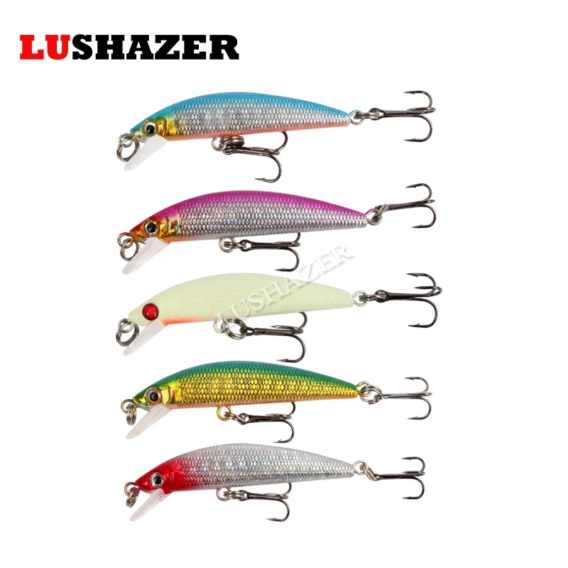 Lushazer приманка в виде гольяна 4 г 6 см жесткая рыболовная Джеркбейт Воблер для