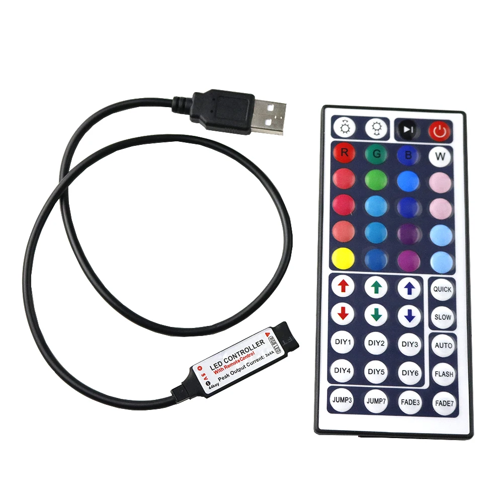 1 шт. USB RGB светодиодный пульт управления 44 клавиши RF беспроводной мини пульт дистанционного управления DC5V 12A для 3528 5050 SMD RGB светодиодный светильник JQ