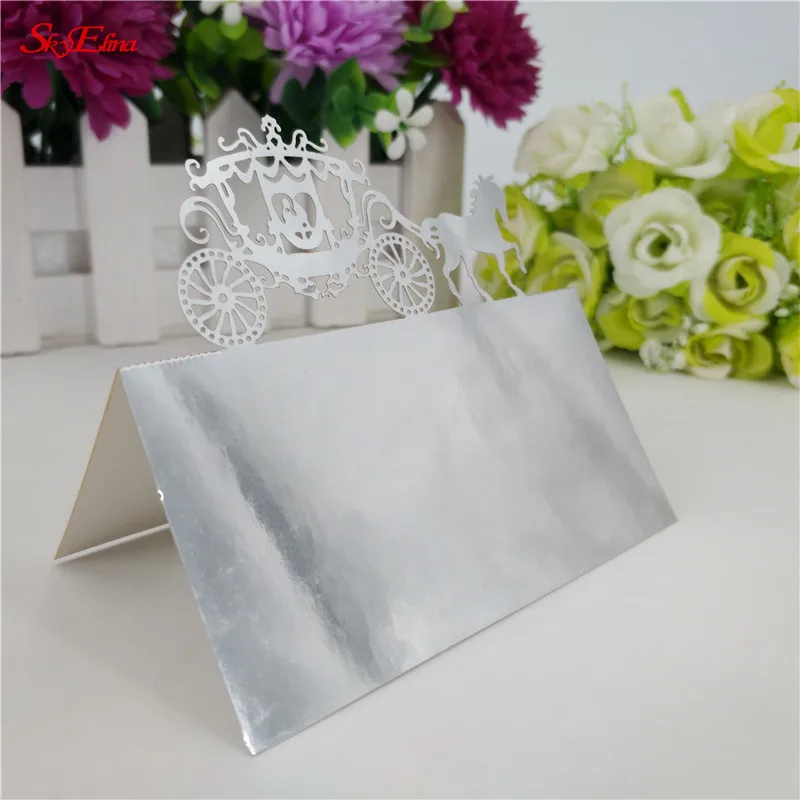 100 шт./лот перламутровая бумага лазерная резка эскорт карта имя знак место карты