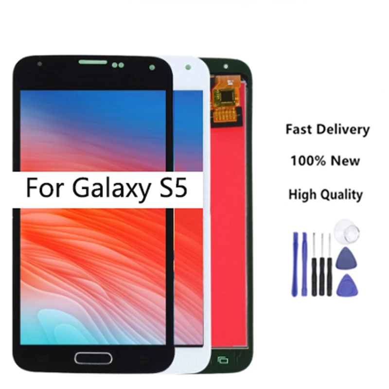 Оригинальный Для samsung S5 ЖК дисплей Дисплей G900F G900M G900A G900T Сенсорный экран планшета