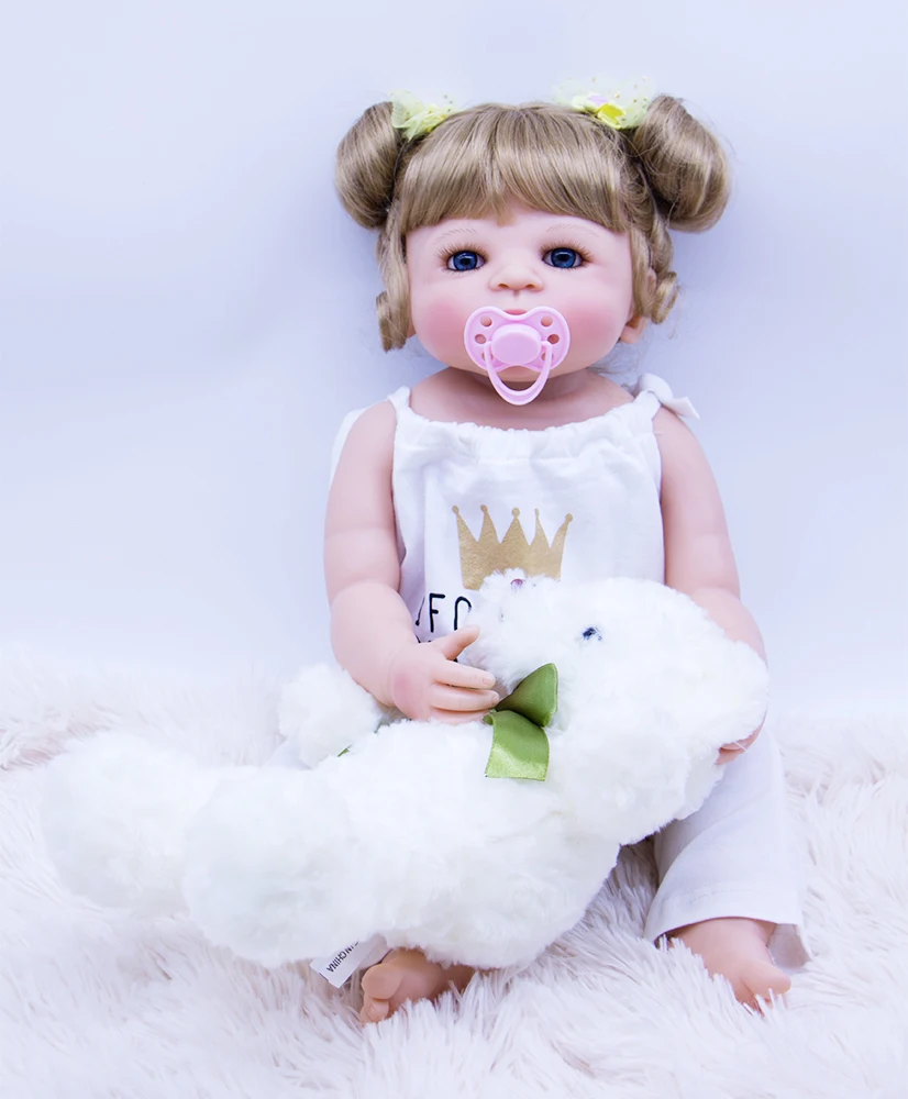 

23 "57 см полная силикона reborn baby doll милой принцессы реалистичные виниловые новорожденных куклы lol игрушки ручной работы жив bebe на день рождени...