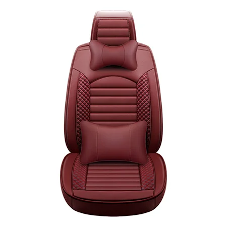 Red Luxury Спереди и сзади) мультфильм кожаный универсальное автокресло крышка для Toyota Corolla Camry Rav4 Auris Prius Yalis Avensis внедорожник авто аксессуары - Название цвета: Red Luxury