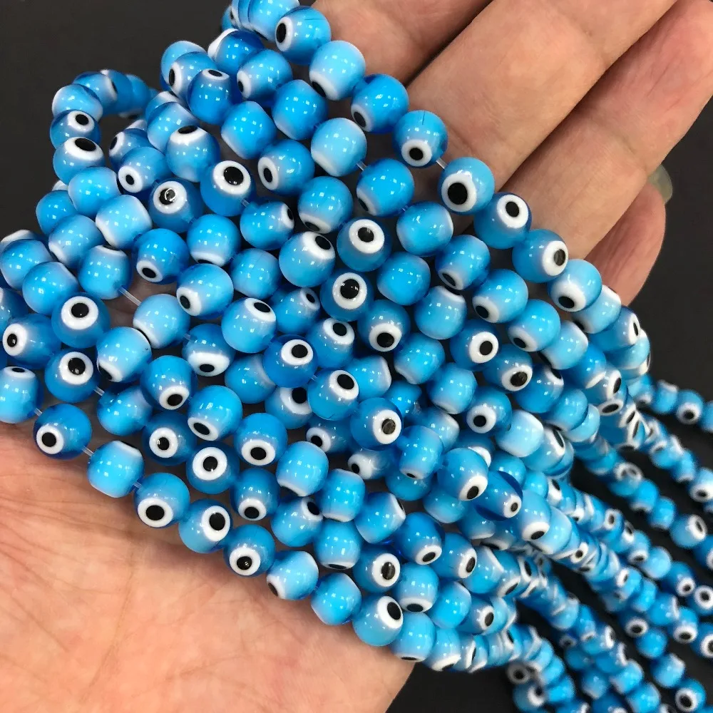 Круглый Смешанные цвета мм 4 мм 6 8 ручной сглаза Lampwork стекло бусины для изготовления ювелирных изделий и DIY Ремесло Свободные аксессуары бисера