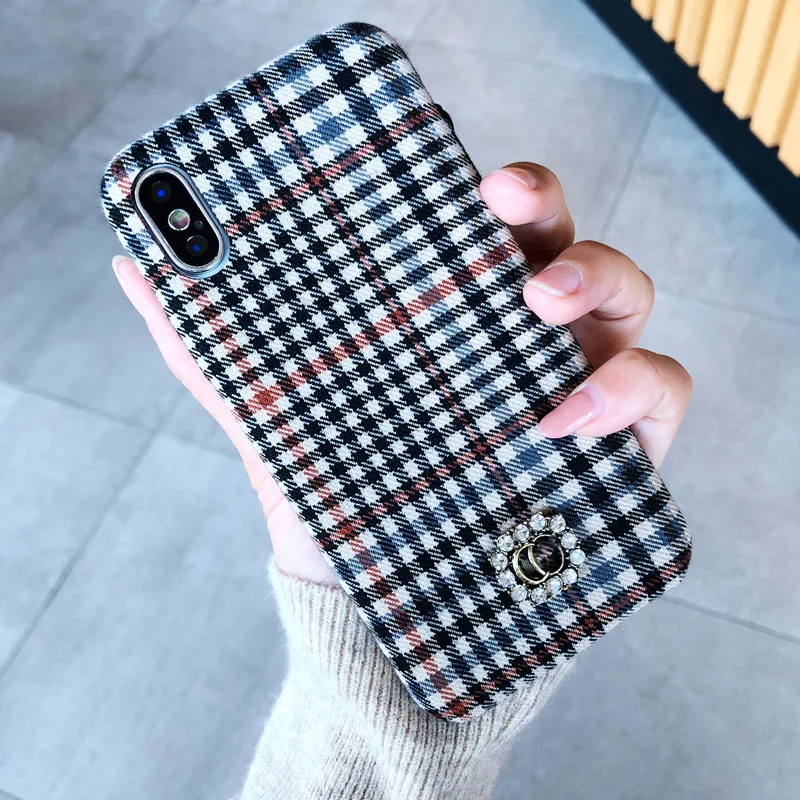 IPhoneXS Max клетчатый тканевый чехол для мобильного телефона 8 Apple6s плюшевый