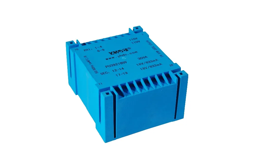 PU3921BW производитель UI типа 30VA 2*115V 2*6V PCB Инкапсулированный трансформатор|encapsulated