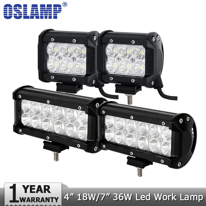 Oslamp 4 дюйма 18 Вт 7 дюймов 36 Светодиодный рабочий свет 12 в 24 В точечный/прожектор