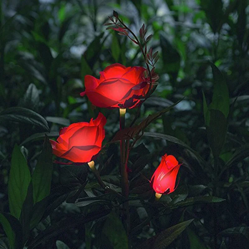 Solar Outdoor Rose Flower LED Lights for Wedding Light New Year Party Decoration | Лампы и освещение