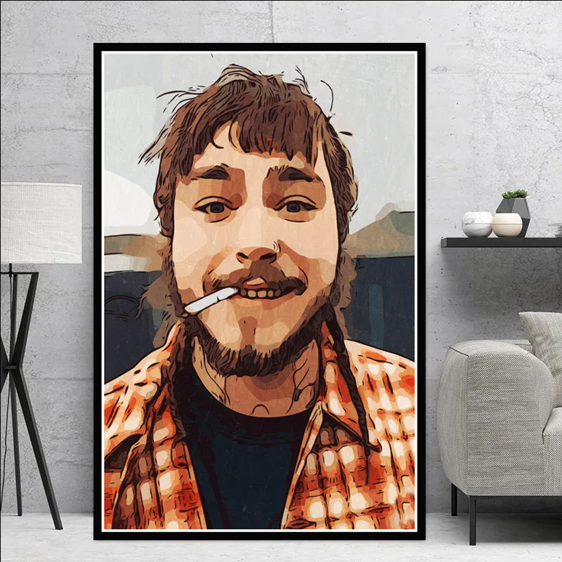 0004 Post Malone хип хоп звезда художественный постер Картина Настенная картина домашний декор, плакаты и принты - Цвет: 0004