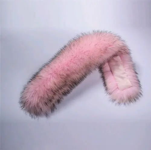 Pink with black tips Горячее предложение; Новинка года; зимний женский большой воротник из натурального меха енота - Цвет: Pink with black tips