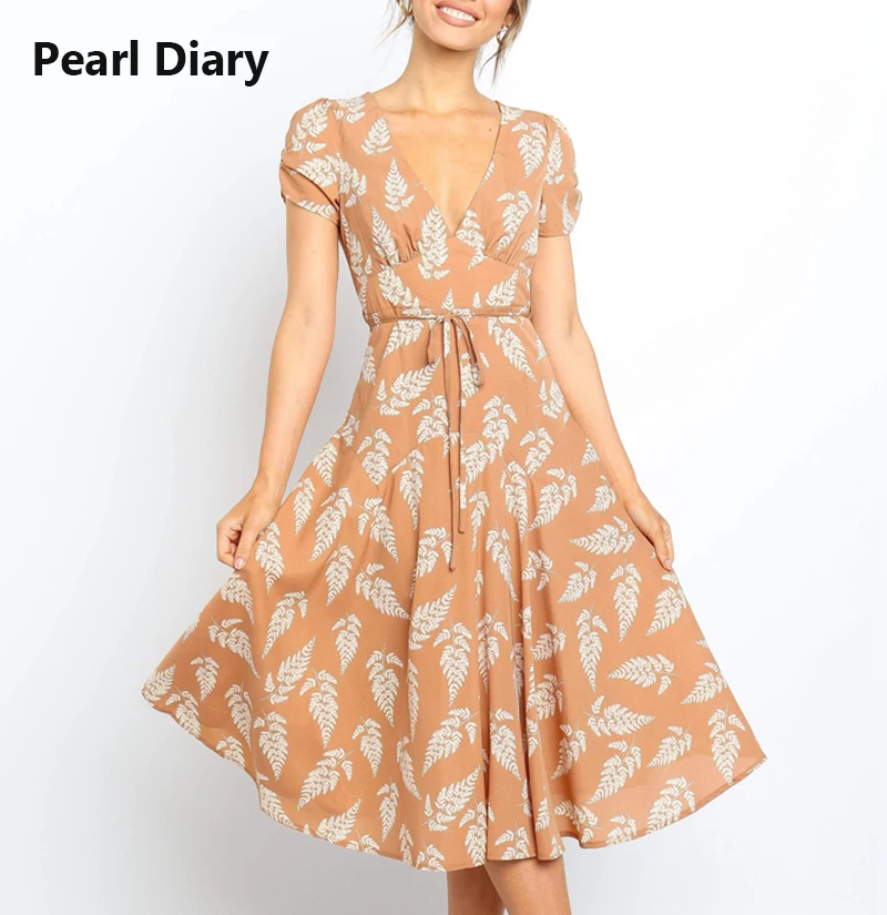 Жемчужный дневник Повседневные Вечерние платья с v-образным вырезом женские