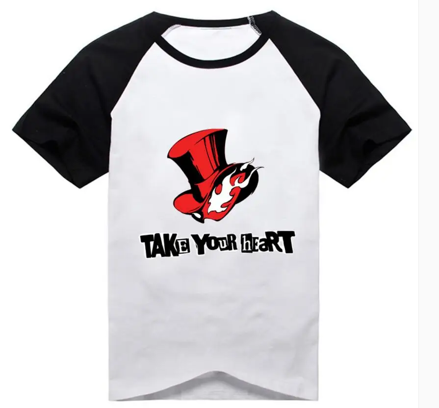 Мужская хлопковая футболка Persona 5 hero Забавный костюм для косплея по мотивам