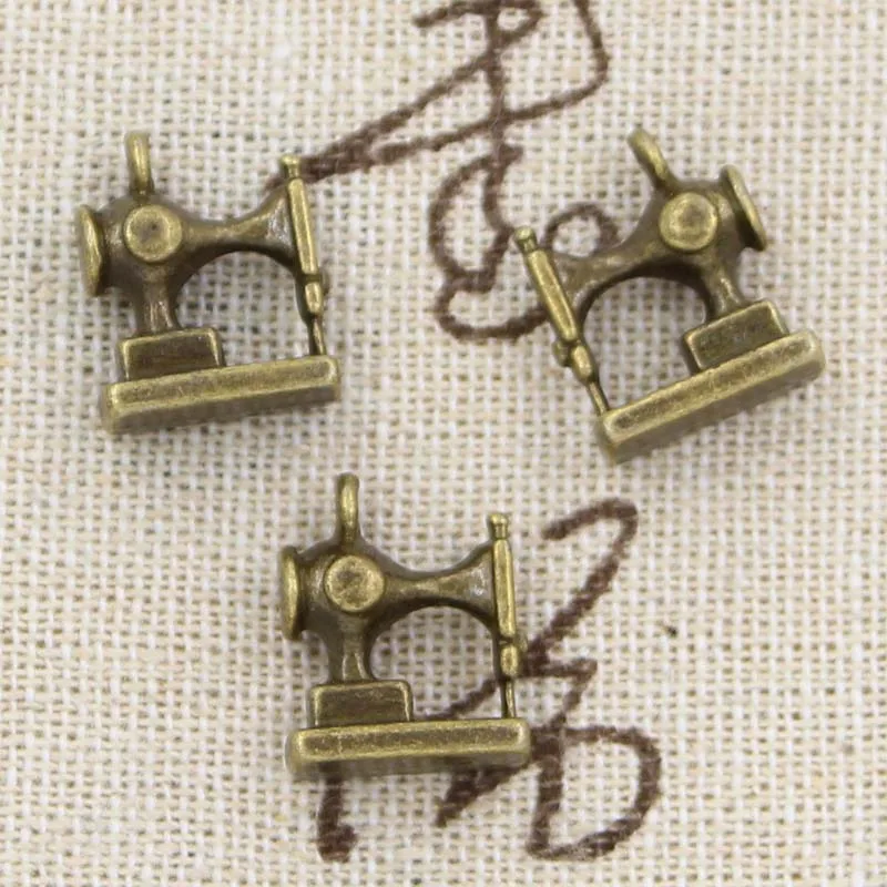 8pcs Charms Sewing Machine 15x12mm Antique Making Pendant fit Vintage Tibetan Bronze Silver Color DIY Handmade Jewelry - купить по
